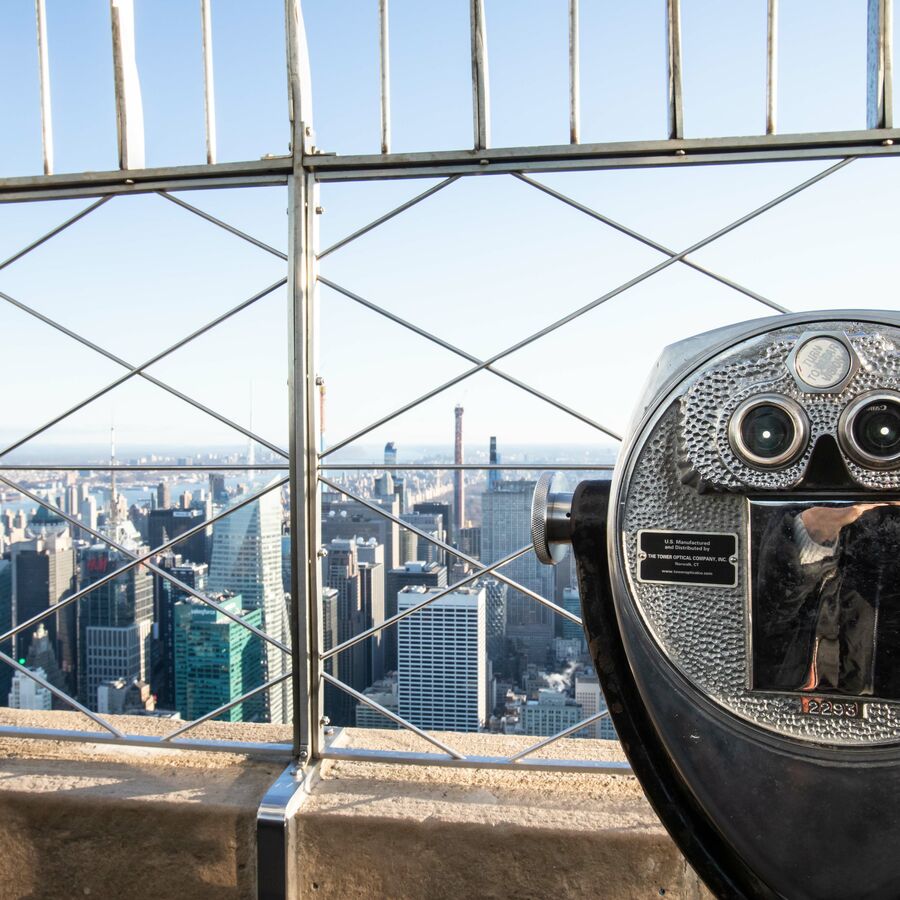 A viewfinder from the Empire State Building Observatory